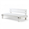 Rozkładana sofa ogrodowa z litego drewna sosnowego, biała, 200 x 90 x 75 cm