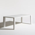 Biały prostokątny stół 160 x 80 x 75 cm z blatem MDF i stalowymi nogami