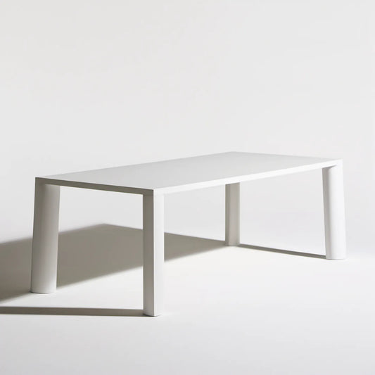 Biały prostokątny stół 160 x 80 x 75 cm z blatem MDF i stalowymi nogami