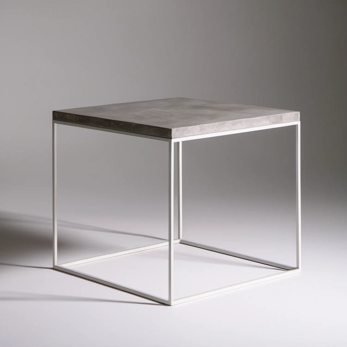 Kwadratowy stół szary/biały 80 x 80 x 75 cm z blatem MDF i stalową ramą